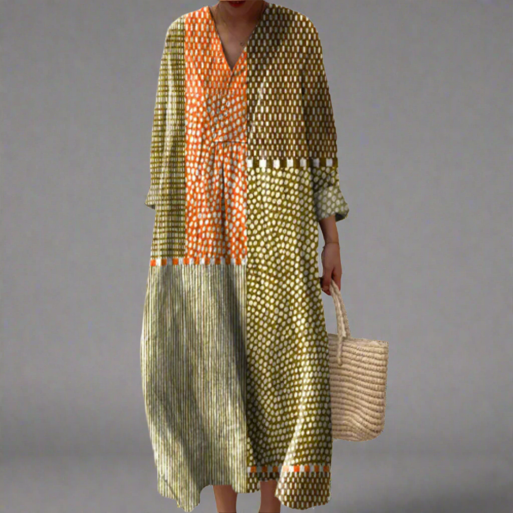 Zarina – Patchwork Maxi Dress With Pockets