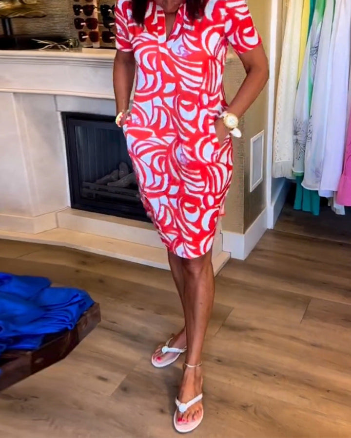 Avery – Printed Everyday Polo Dress