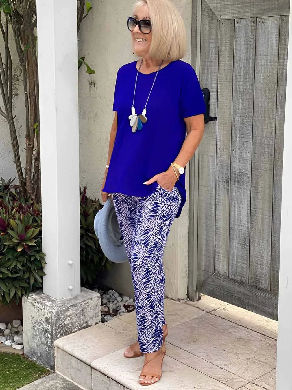 Claire-Soft Stretch Tee & Trousers Set