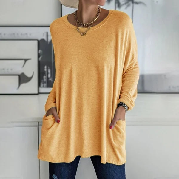 Lydia – Soft Knit Longline Pocket Top