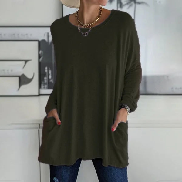 Lydia – Soft Knit Longline Pocket Top