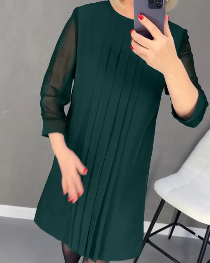 Marla-Pleated Shift Dress