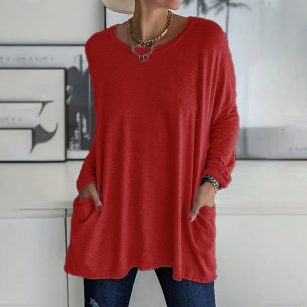 Lydia – Soft Knit Longline Pocket Top