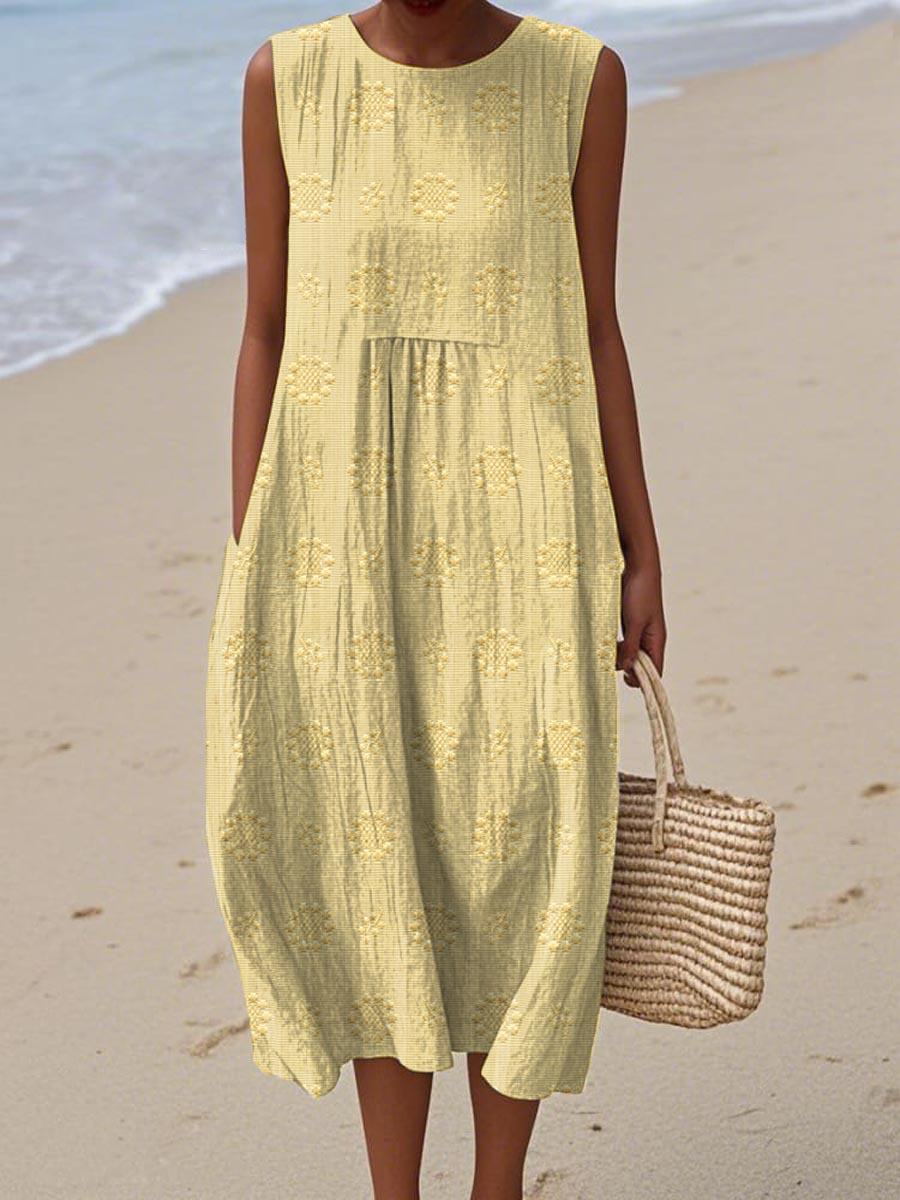 Lila - Embroidered Seaside Midi Dress