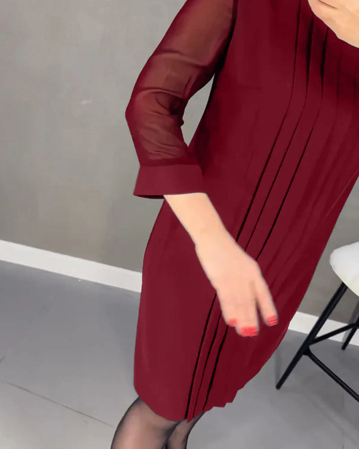 Marla-Pleated Shift Dress