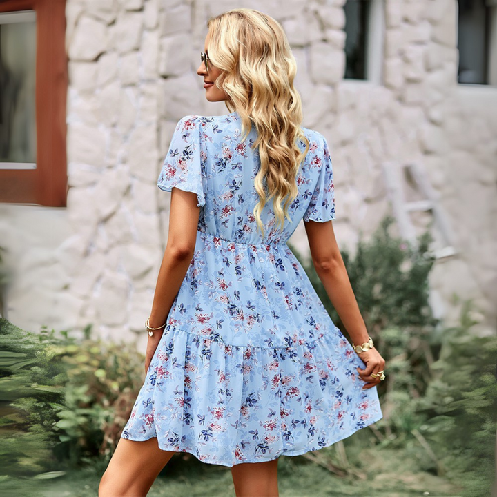 Emilia - Floral V-Neck Tiered Dress
