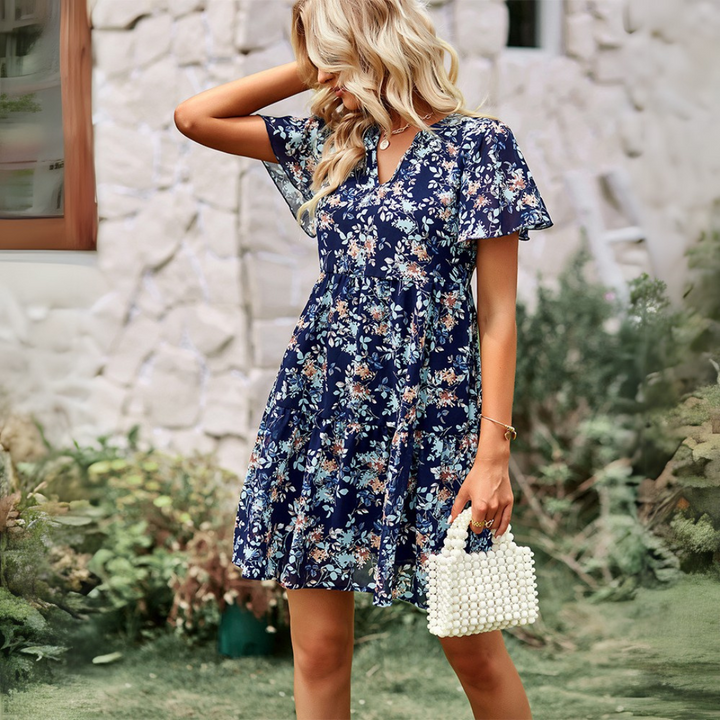Emilia - Floral V-Neck Tiered Dress