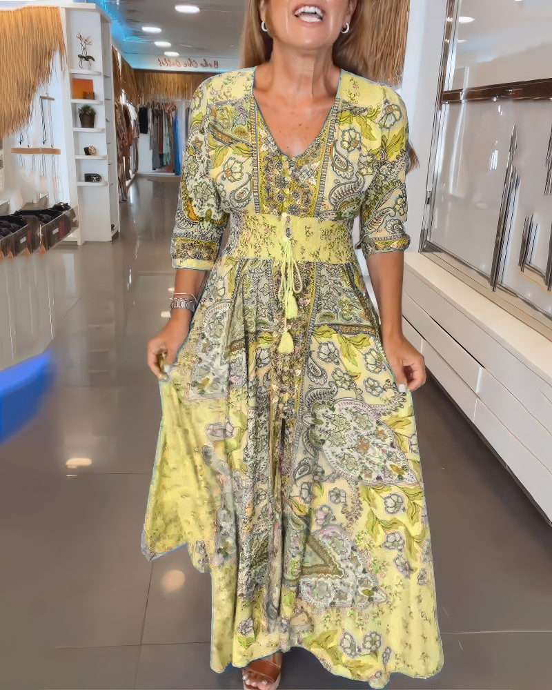 Amarilla-Boho Bloom Maxi Dress