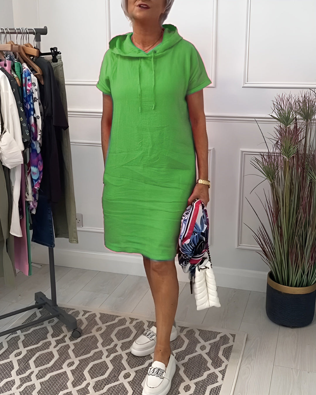 Paige-Hooded Pocket T-Shirt Dress