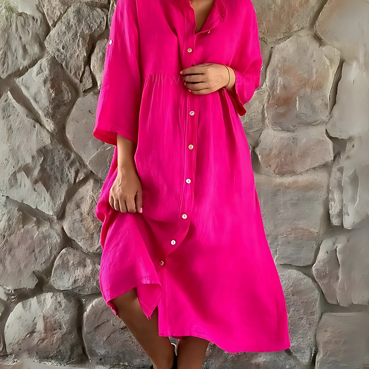 Mira - Oversized Button-Up Shirt Dress