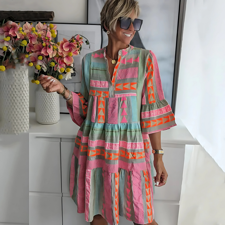 Lena - Boho Print Tunic Dress