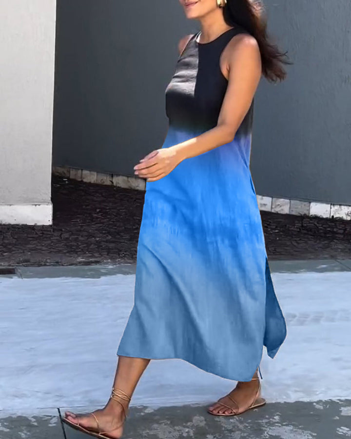 Camila – Ombre Sleeveless Midi Dress