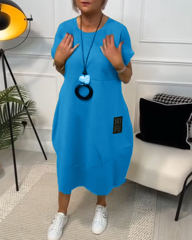 Nova-Relaxed Pocket T-Shirt Dress