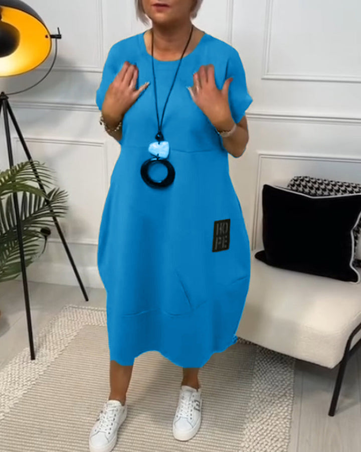 Nova-Relaxed Pocket T-Shirt Dress
