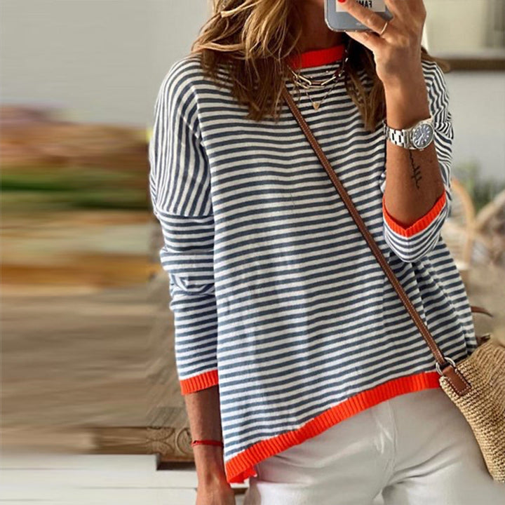 Harper-Stripe Knit Pullover