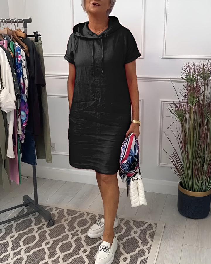 Paige-Hooded Pocket T-Shirt Dress