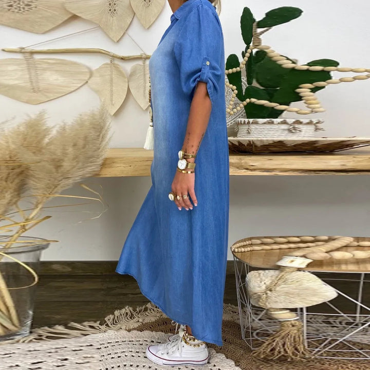 Sienna-Relaxed Denim Maxi Dress