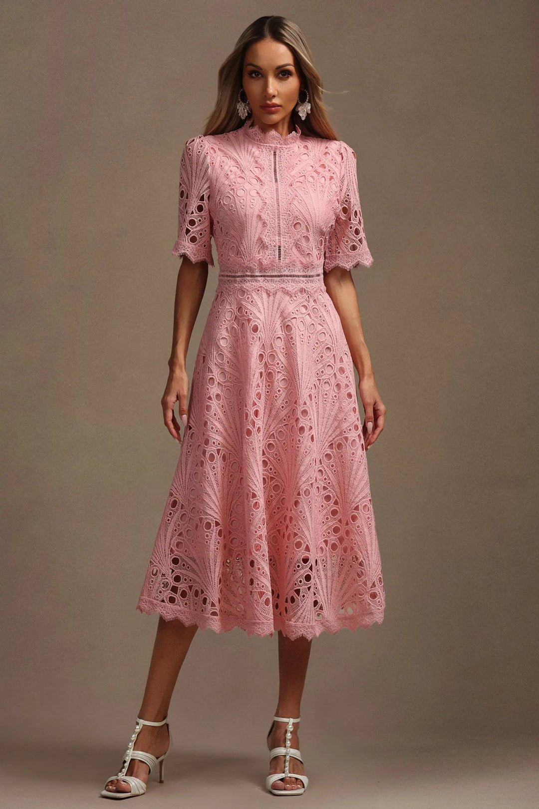 Carmen – Embroidered Lace Midi Dress