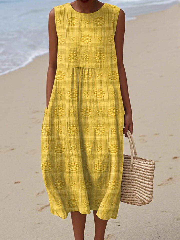 Lila - Embroidered Seaside Midi Dress