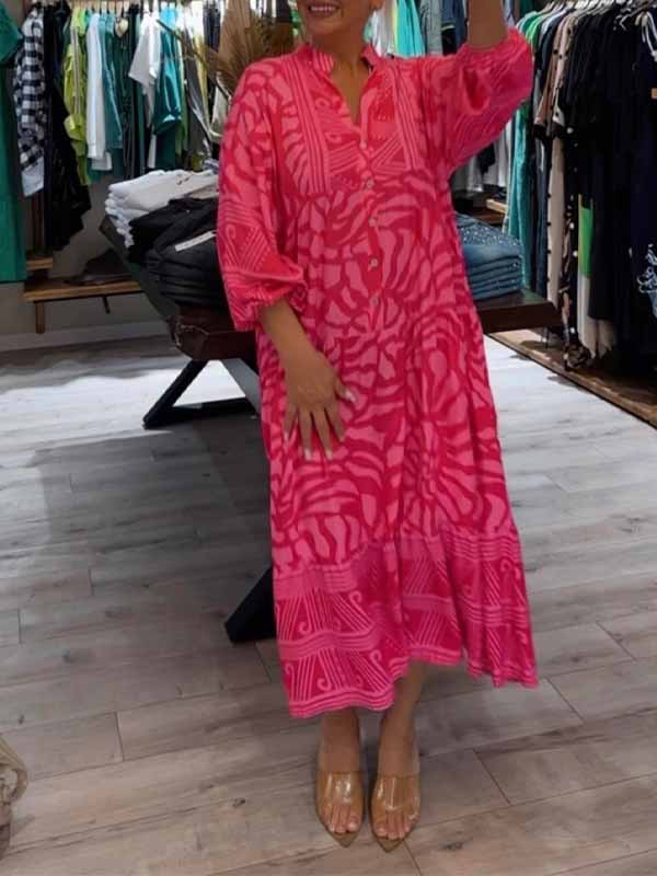 Solene-Button-Front Maxi Dress