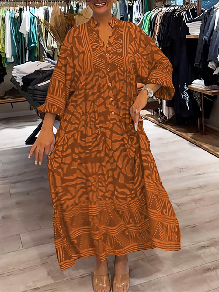 Solene-Button-Front Maxi Dress