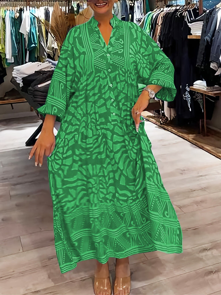 Solene-Button-Front Maxi Dress