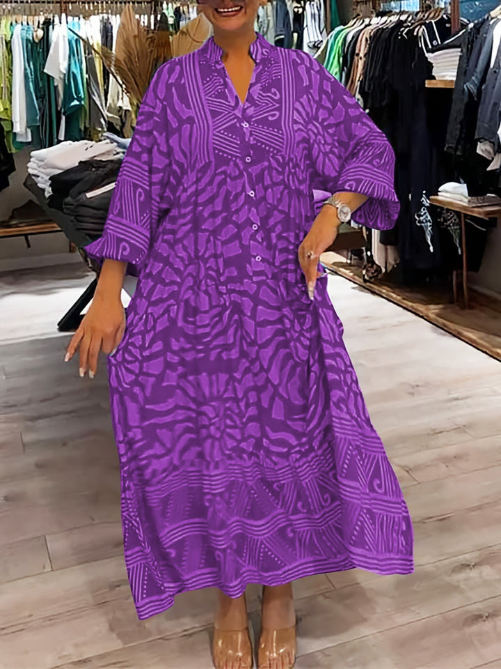 Solene-Button-Front Maxi Dress