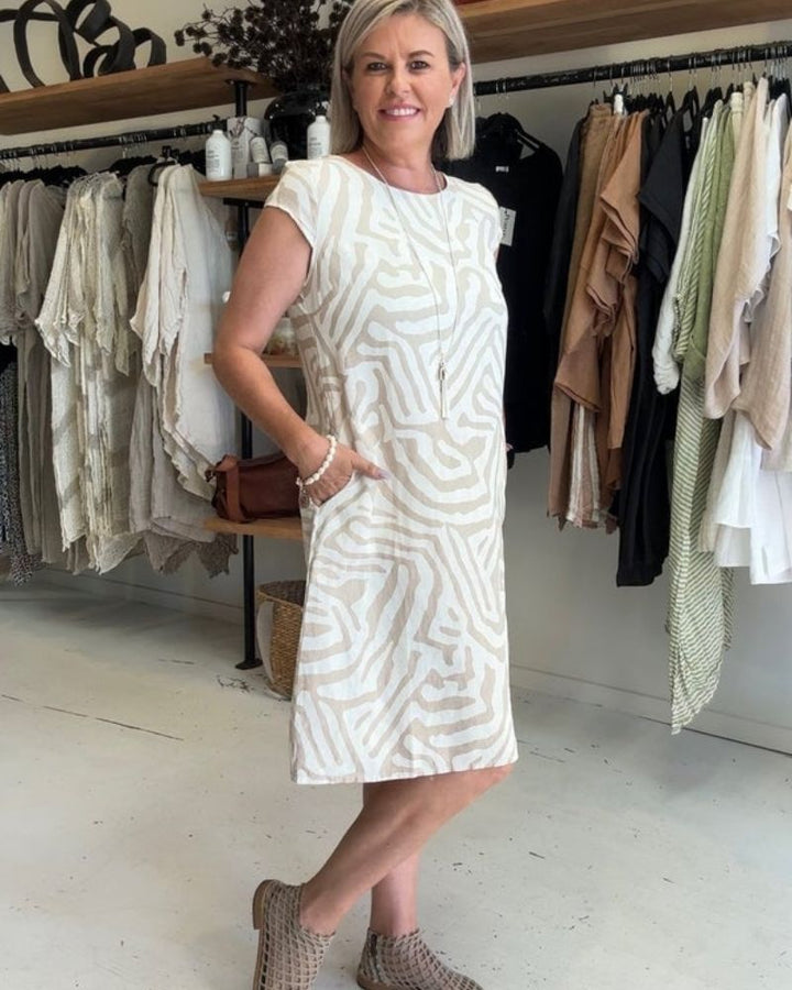 Harper-Relaxed Zebra Print Dress
