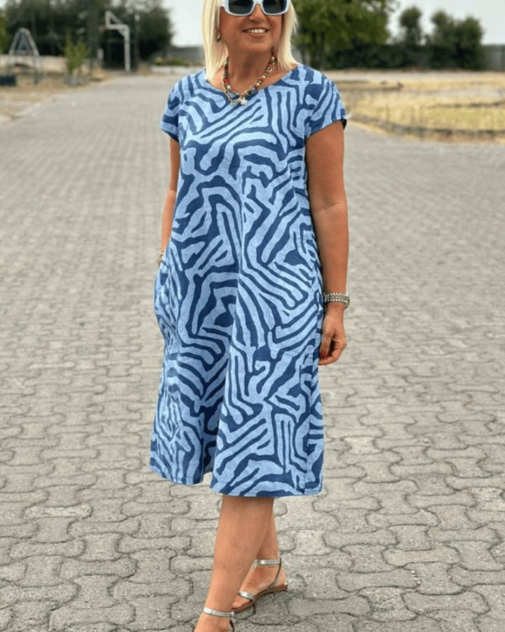 Harper-Relaxed Zebra Print Dress