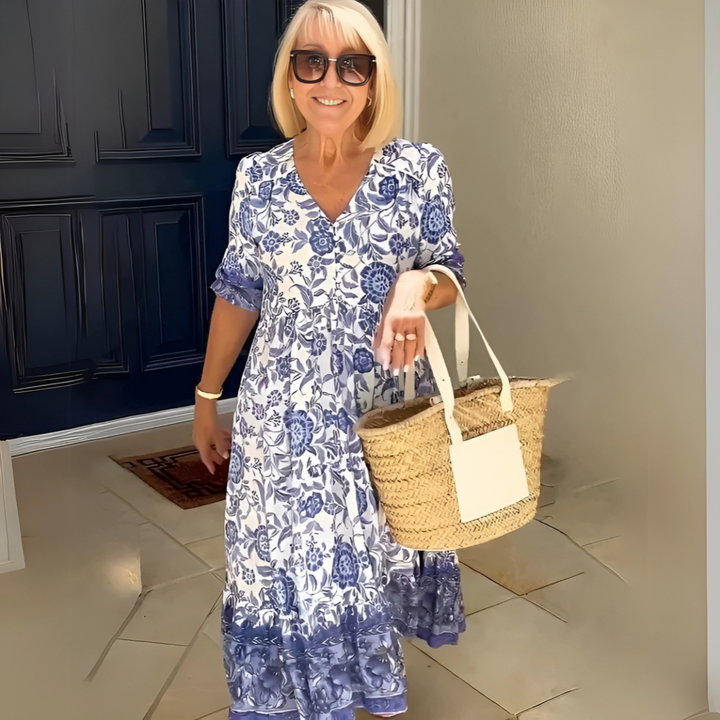 Eleanor – Boho Print Midi Dress