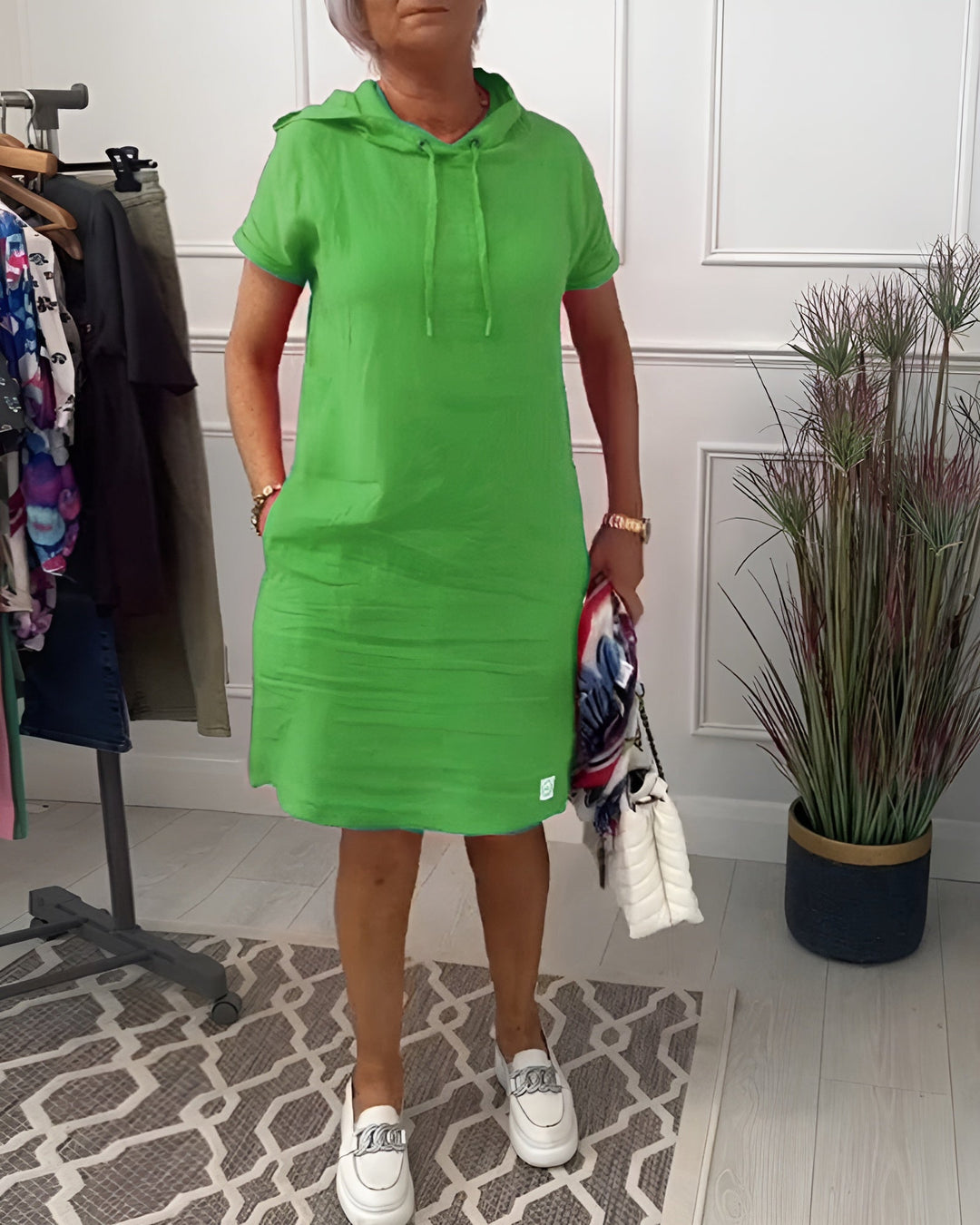 Paige-Hooded Pocket T-Shirt Dress