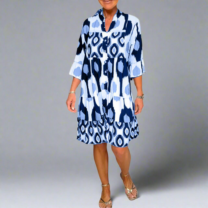 Amara-Tiered Button Dress