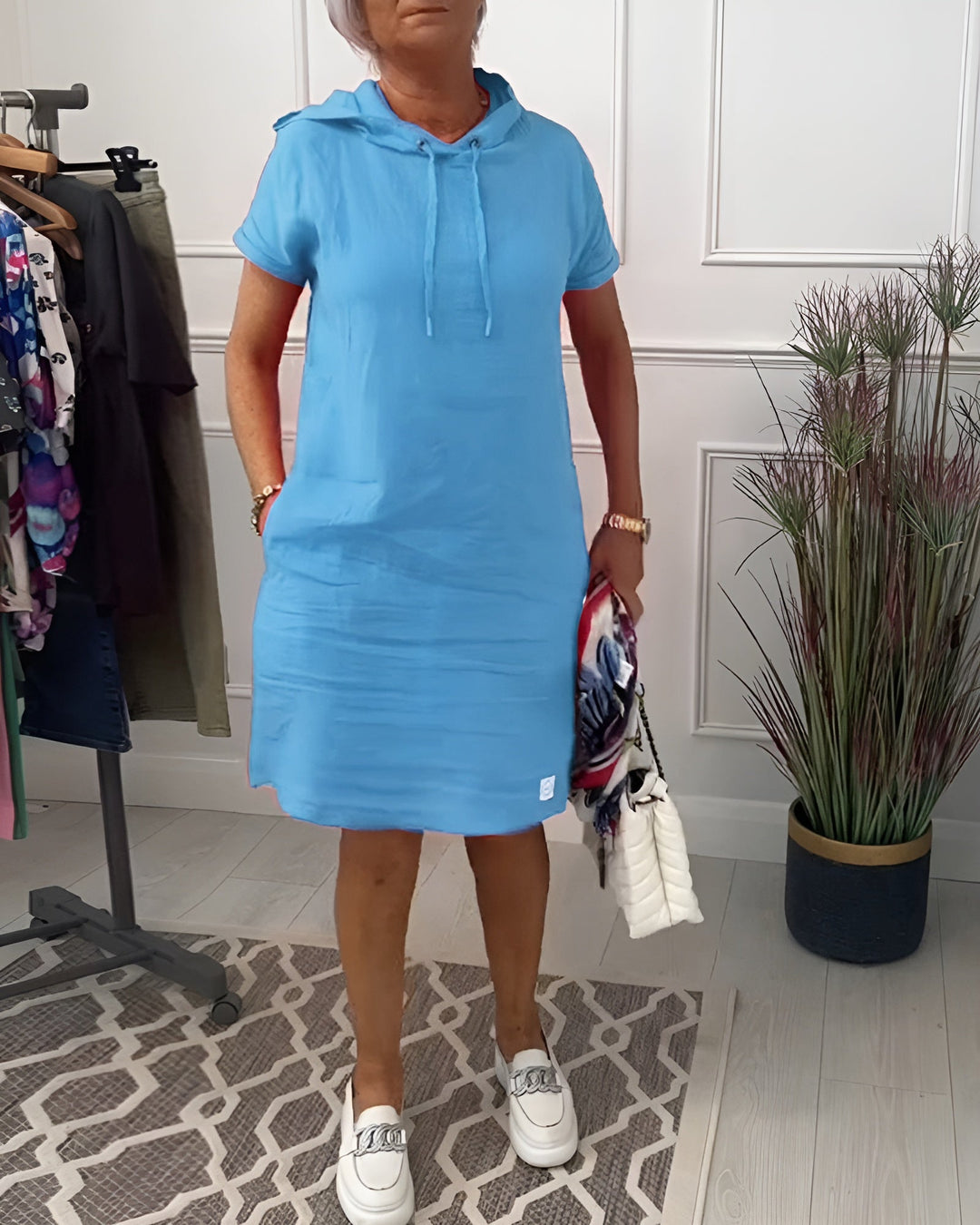 Paige-Hooded Pocket T-Shirt Dress