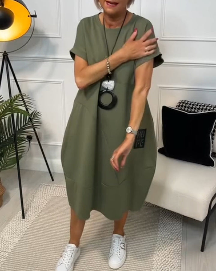 Nova-Relaxed Pocket T-Shirt Dress