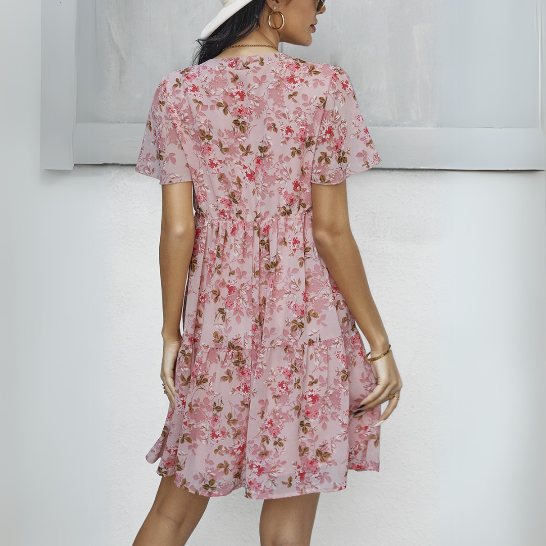 Emilia - Floral V-Neck Tiered Dress