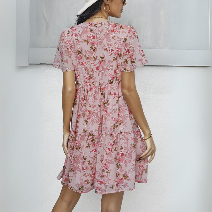 Emilia - Floral V-Neck Tiered Dress