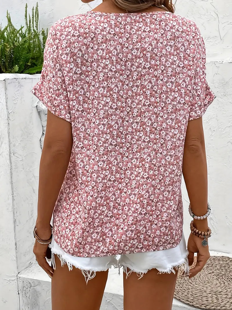 Lila - Floral Button Casual Blouse