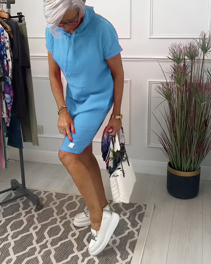 Paige-Hooded Pocket T-Shirt Dress