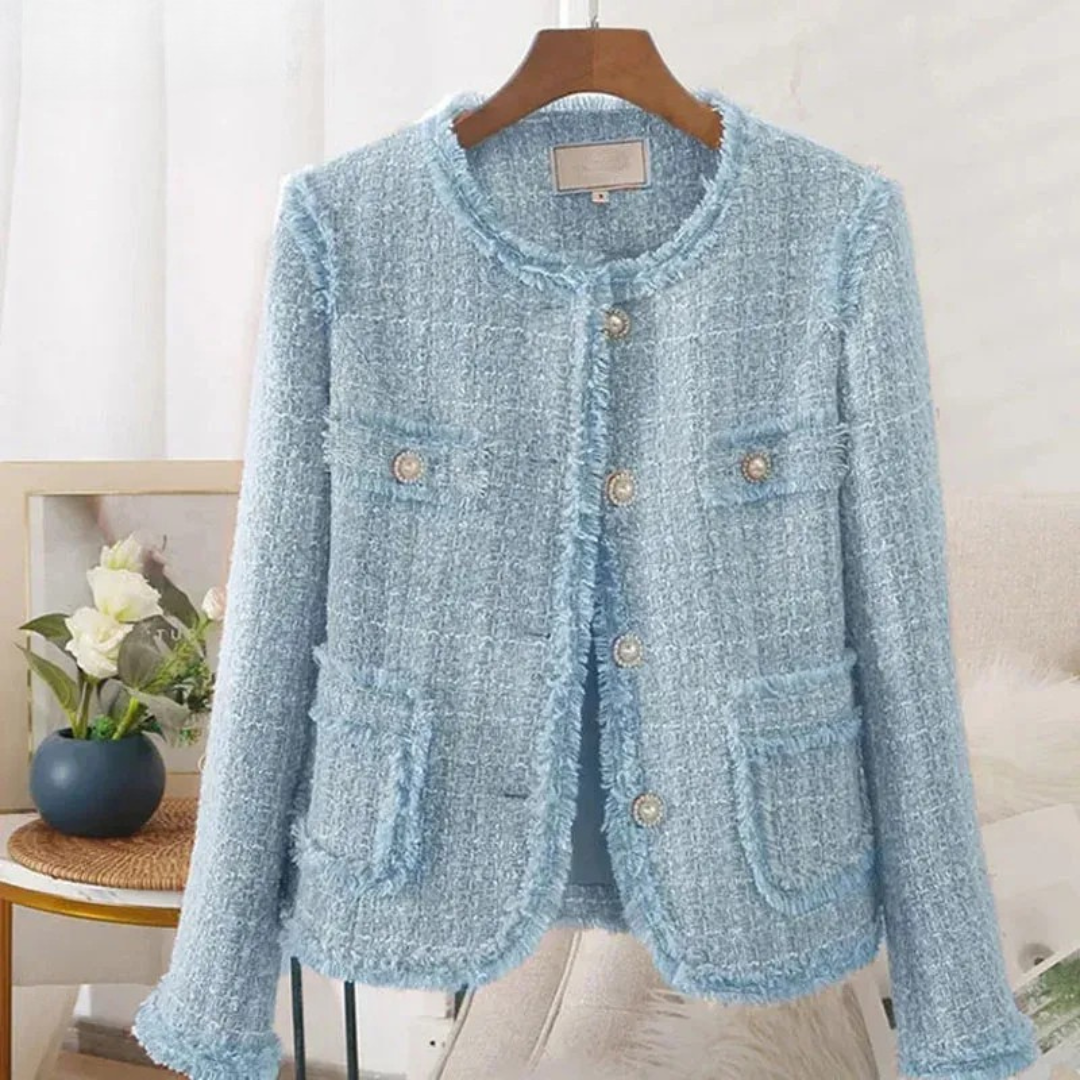 Colette - Textured Pearl-Button Jacket