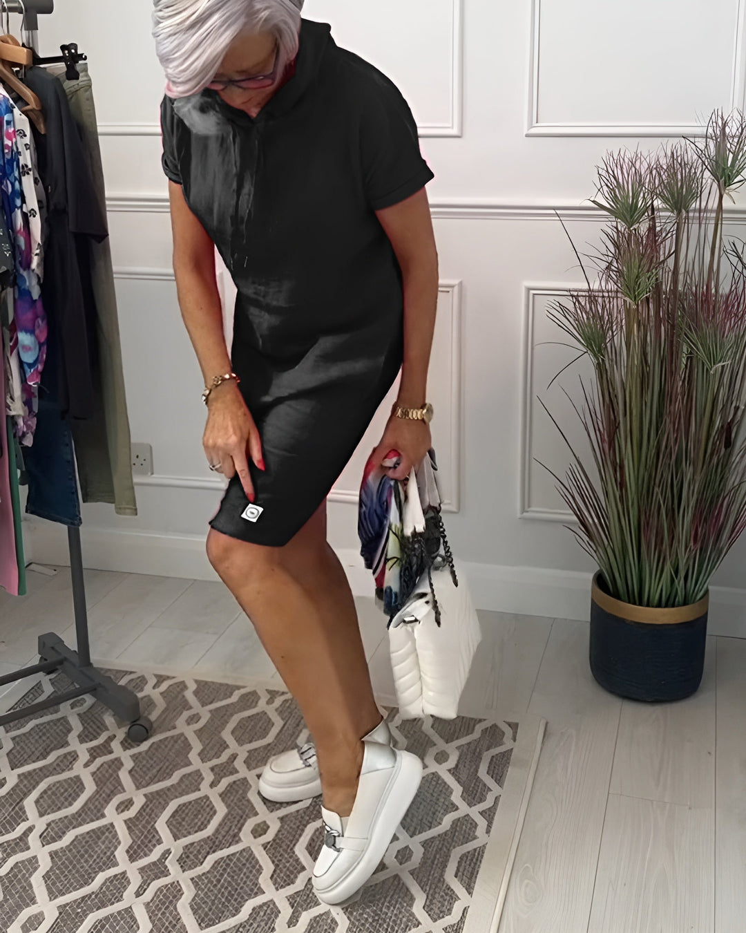 Paige-Hooded Pocket T-Shirt Dress