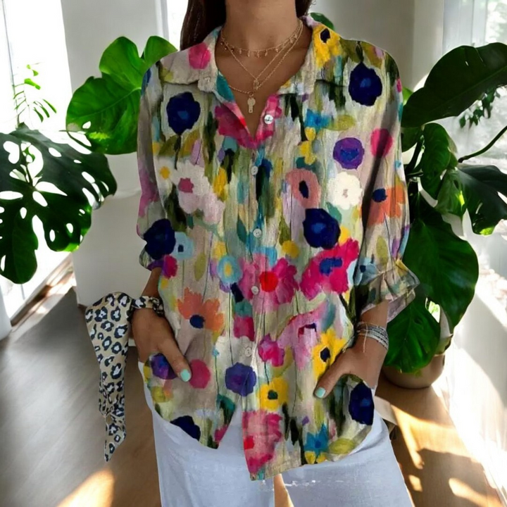 Isabelle – Floral Button Blouse