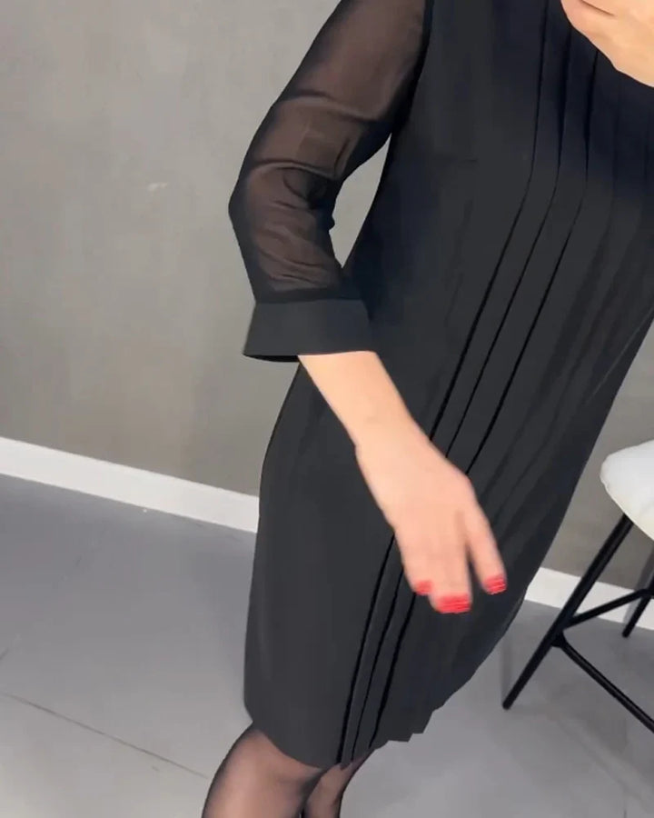 Marla-Pleated Shift Dress
