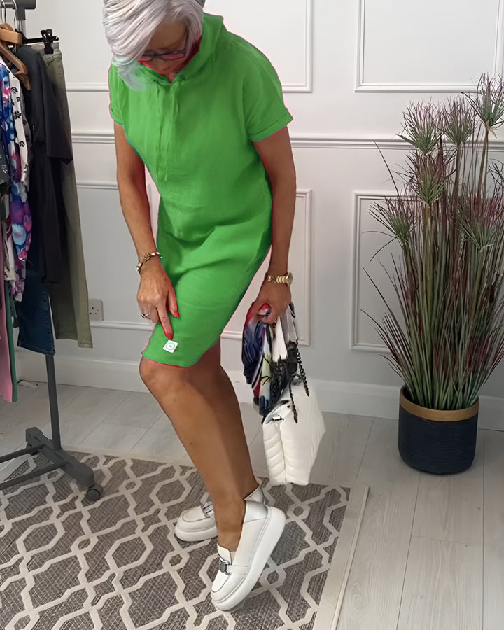 Paige-Hooded Pocket T-Shirt Dress