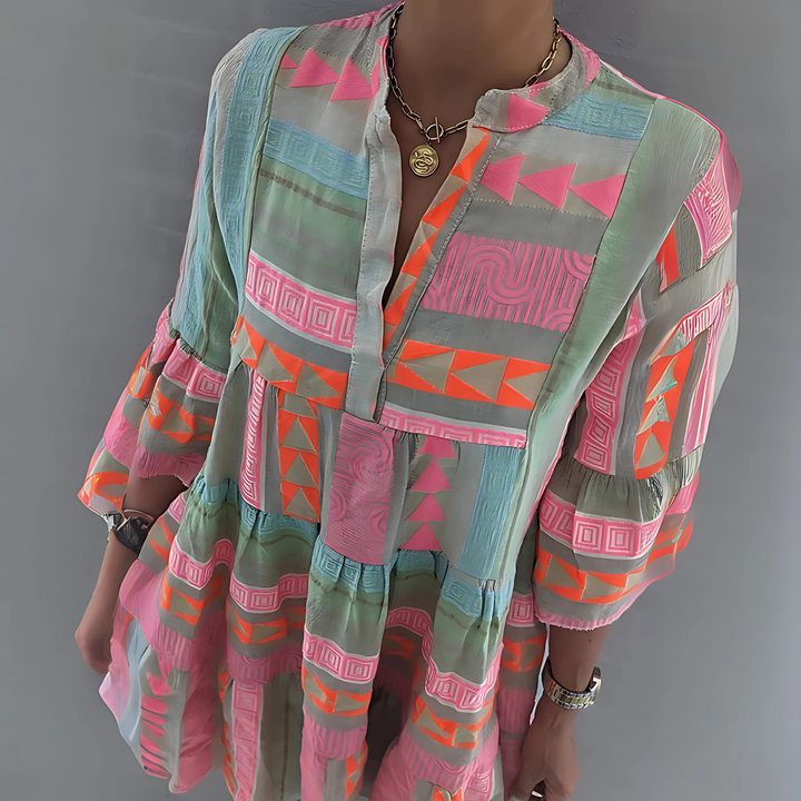 Lena - Boho Print Tunic Dress