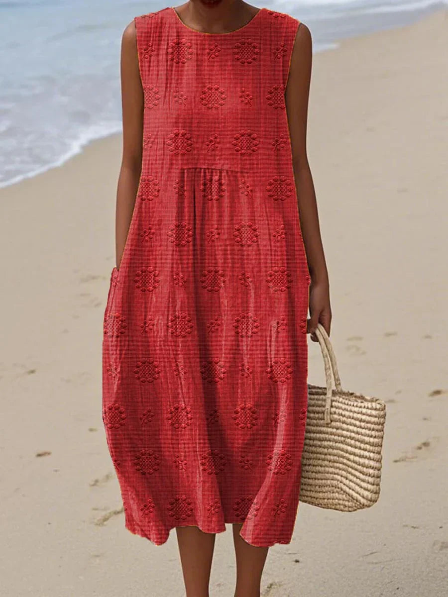 Lila - Embroidered Seaside Midi Dress