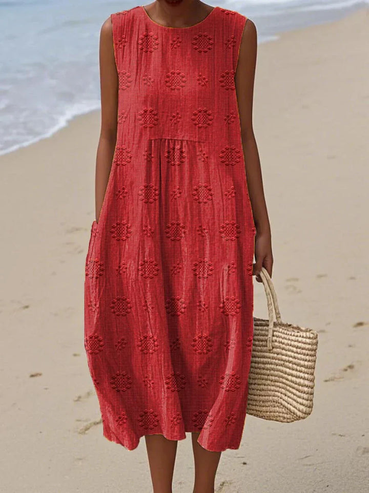 Lila - Embroidered Seaside Midi Dress