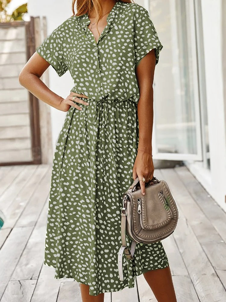 Rosa-Button-Down Midi Dress