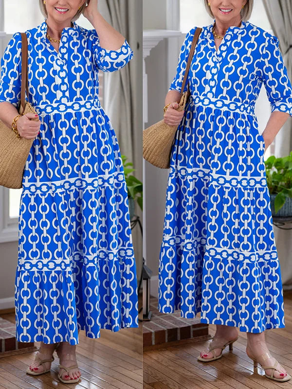 Riviera-Chain Print Maxi Dress
