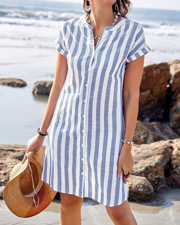 Maddy - Striped Button Dress