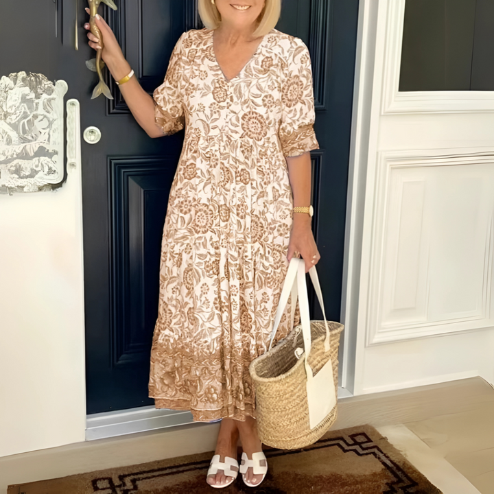 Eleanor – Boho Print Midi Dress